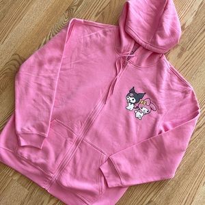 Sanrio - My Melody - Kuromi hooded hoody sweatshirt sweater pink medium new NWT